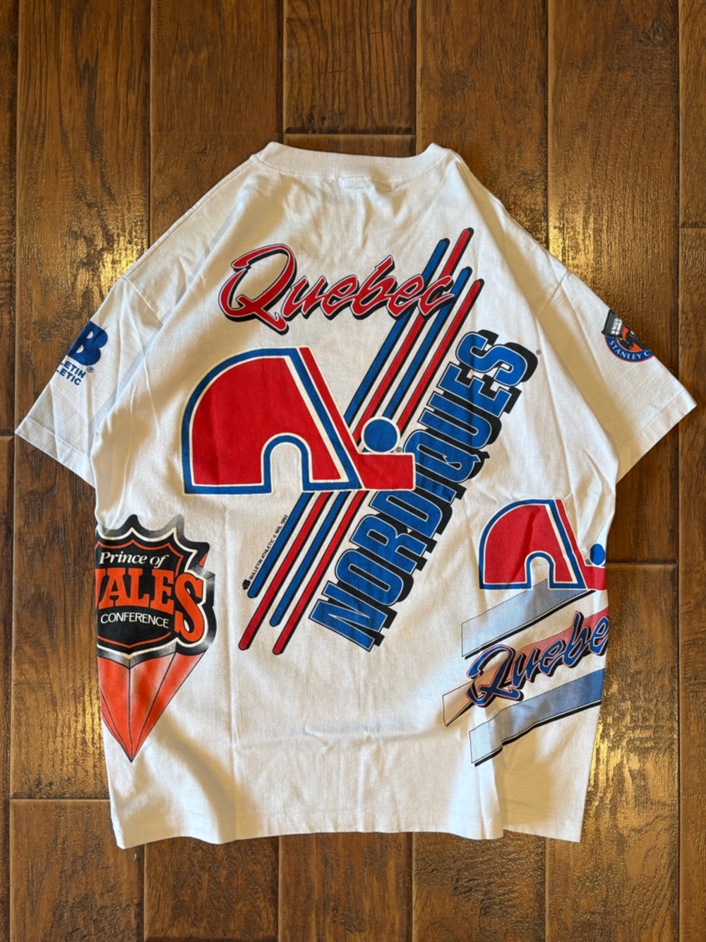 Vintage 1992 Quebec Nordiques Bulletin AOP Shirt - Picture 2 of 14